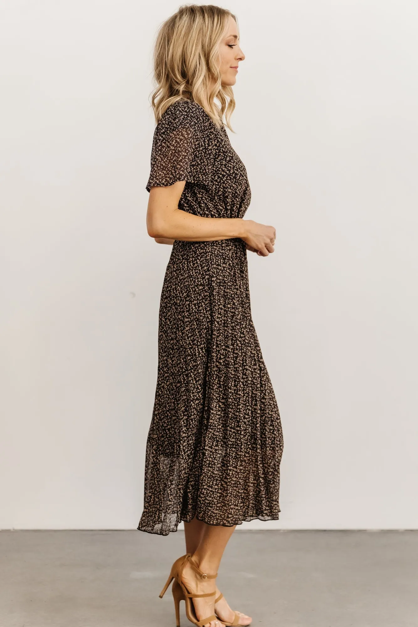 Prim Pleated Dress | Black Print sold by Baltic Born product image thumbnail 4