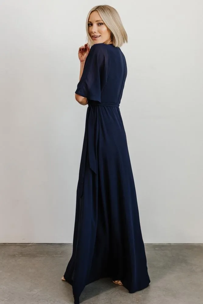 Lilly Wrap Maxi Dress | Navy sold by Baltic Born product image thumbnail 5