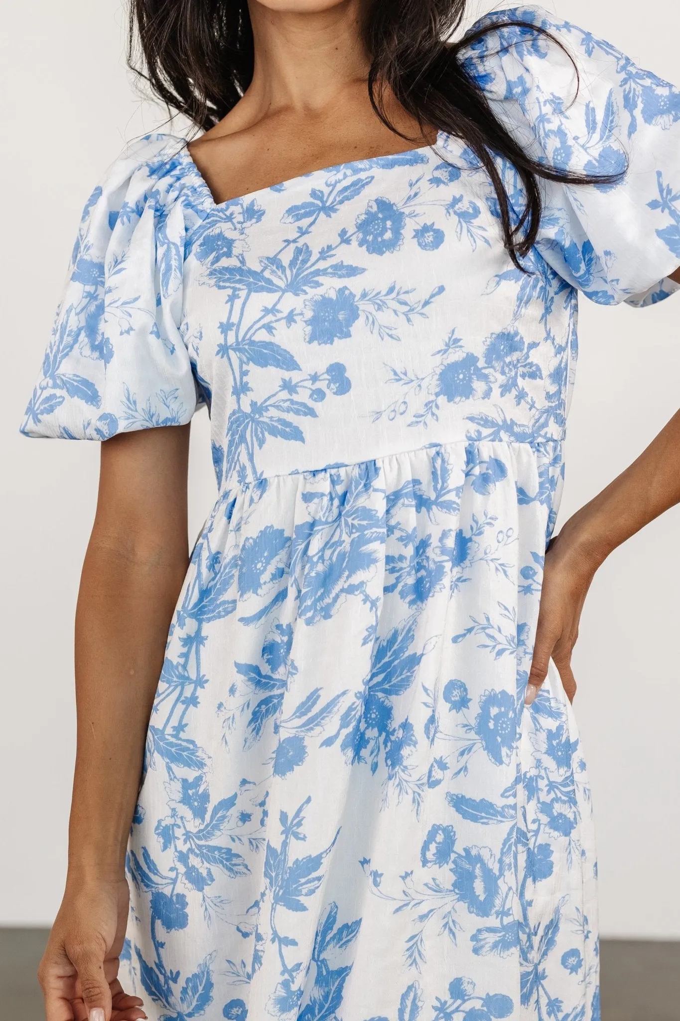 Graceland Maxi Dress | White + Blue Floral sold by Baltic Born product image thumbnail 2
