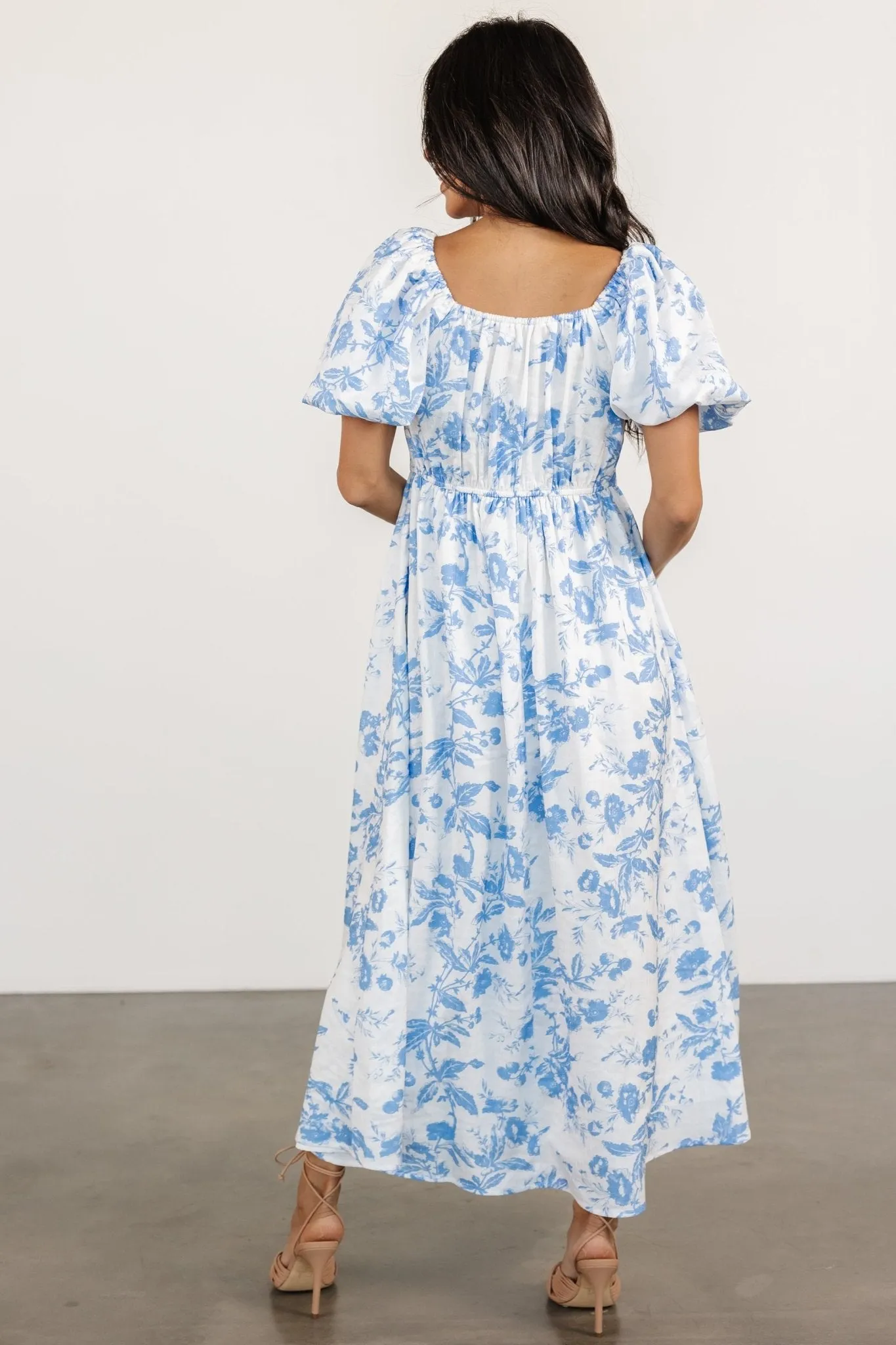Graceland Maxi Dress | White + Blue Floral sold by Baltic Born product image thumbnail 5