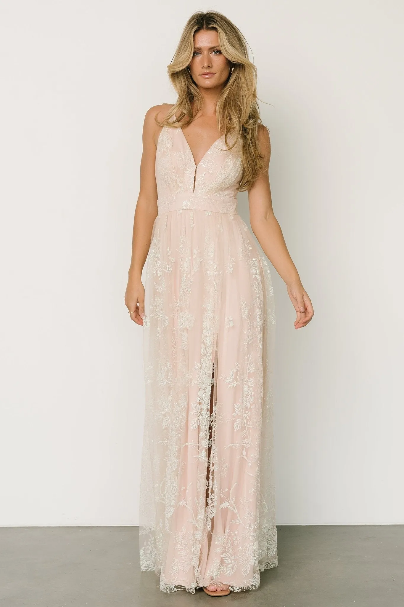 Lucienne Shimmer Maxi Gown | Ivory sold by Baltic Born