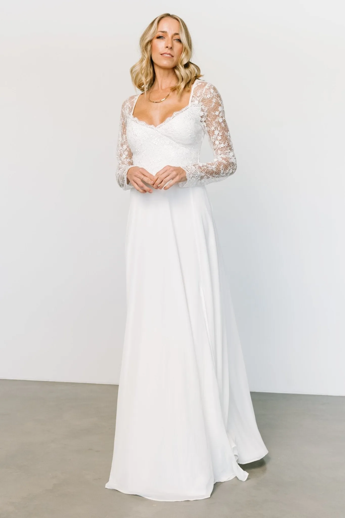 Adalaide Long Sleeve Maxi Dress | Off White sold by Baltic Born product image thumbnail 4