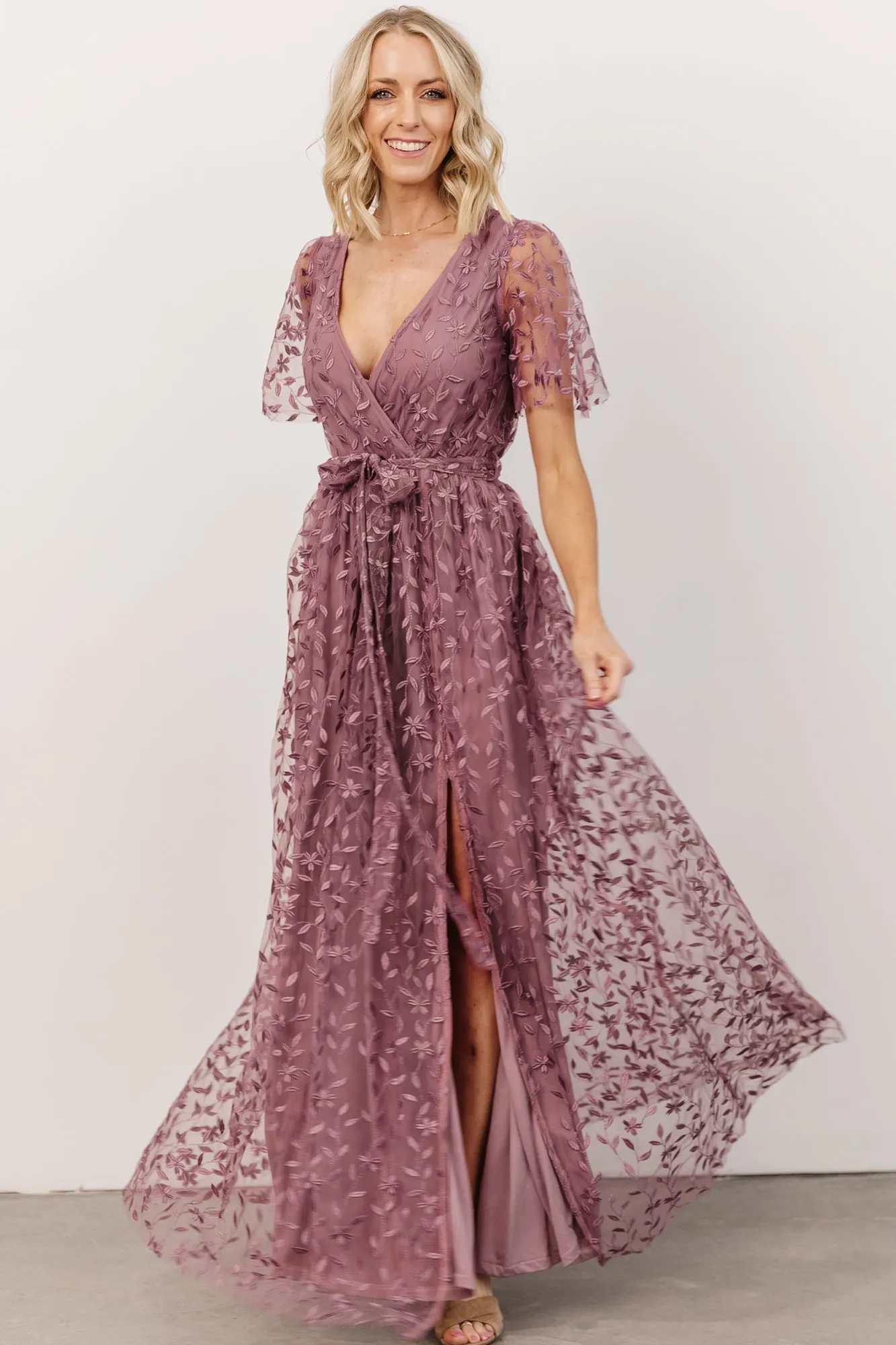 Marseille Embossed Maxi Dress | Lavender sold by Baltic Born product image thumbnail 5