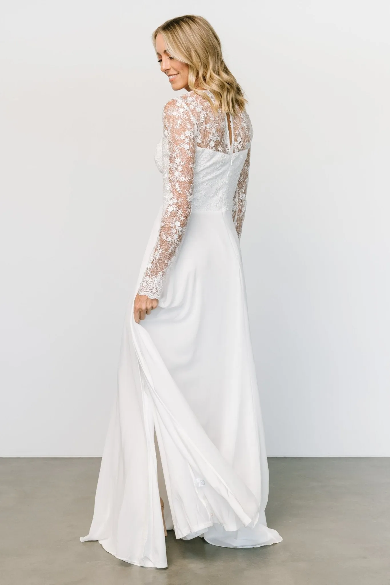 Adalaide Long Sleeve Maxi Dress | Off White sold by Baltic Born product image thumbnail 3