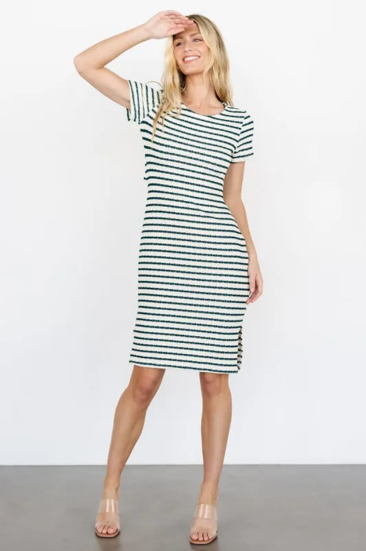 Linz Midi Dress | Cream + Green sold by Baltic Born