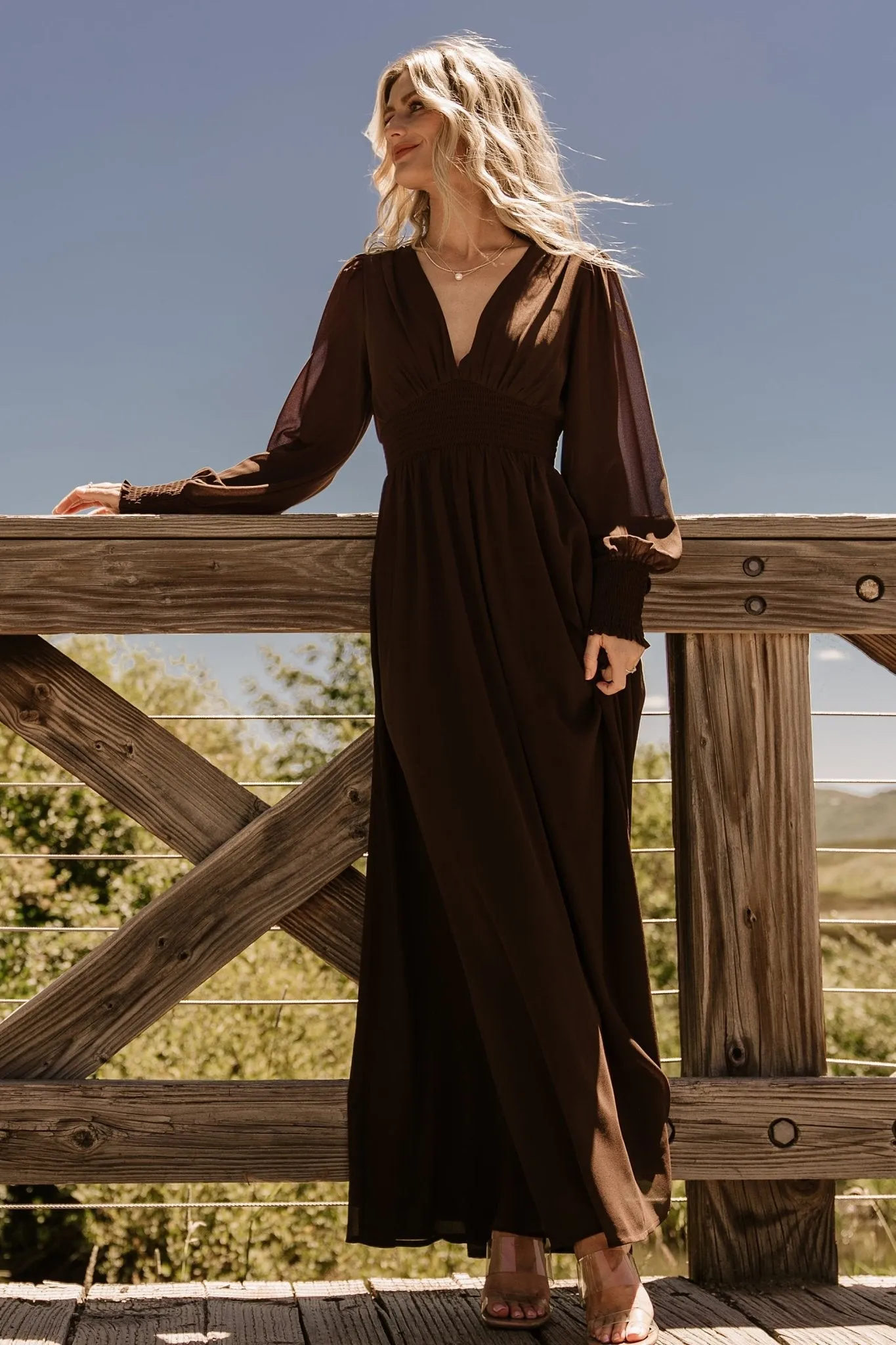 Olivia Maxi Dress | Dark Brown sold by Baltic Born