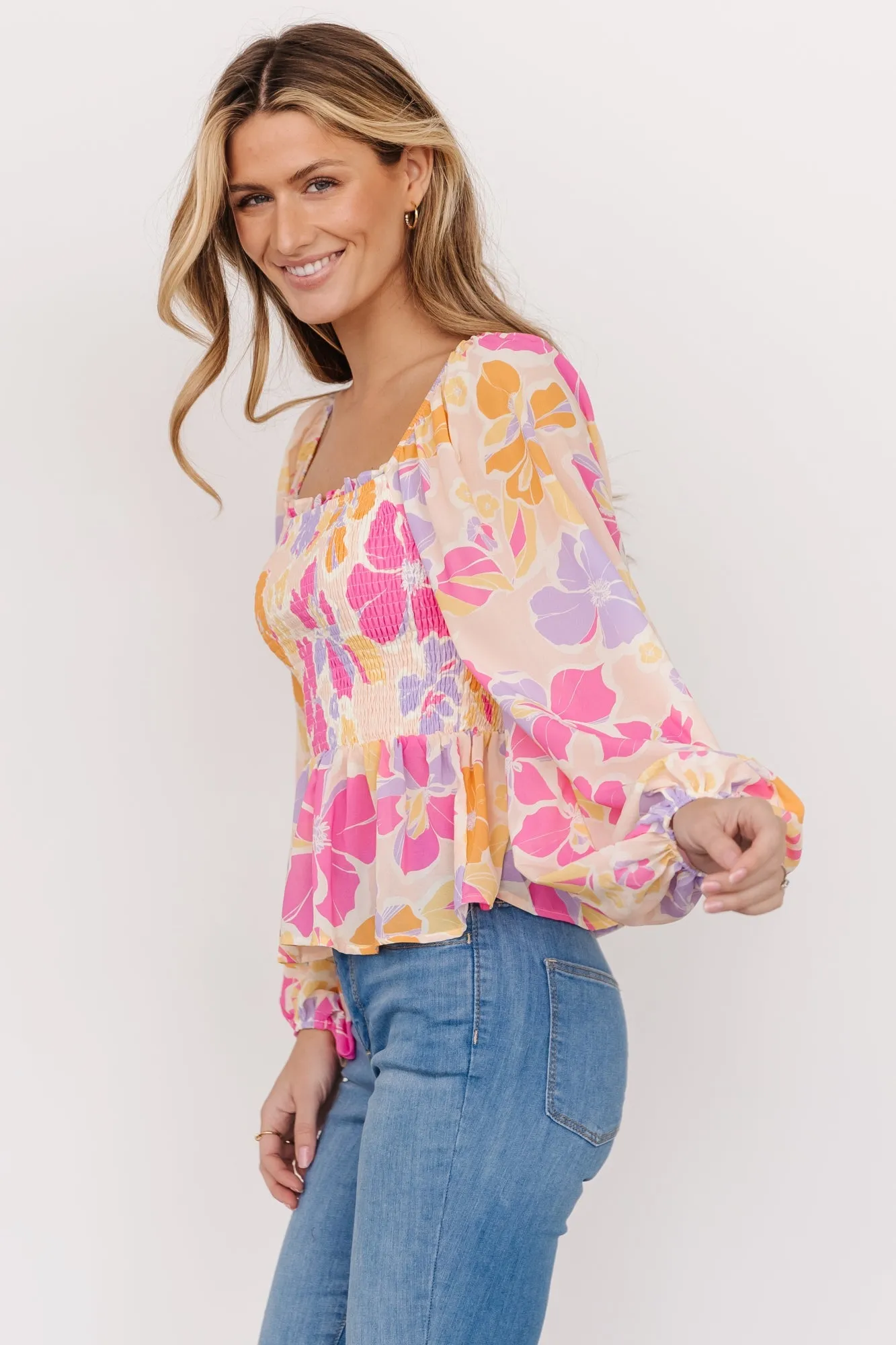 Sally Smocked Top | Pink Multi sold by Baltic Born product image thumbnail 2