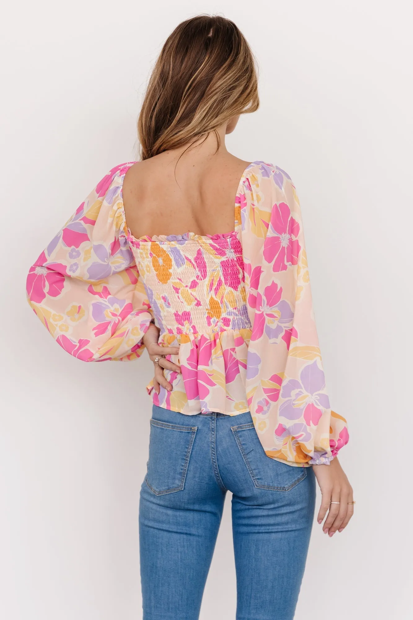 Sally Smocked Top | Pink Multi sold by Baltic Born product image thumbnail 3