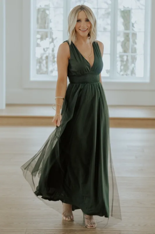 Kamila Tulle Maxi Dress | Juniper Green sold by Baltic Born