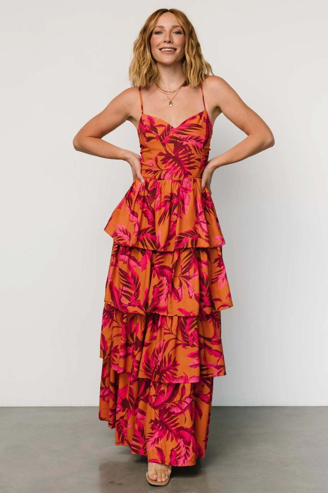 Joree Tiered Maxi Dress | Ginger + Fuschia Multi sold by Baltic Born product image thumbnail 4