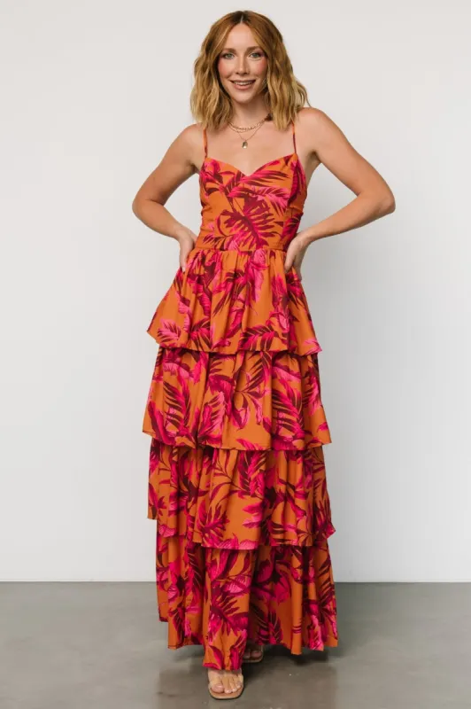 Joree Tiered Maxi Dress | Ginger + Fuschia Multi sold by Baltic Born