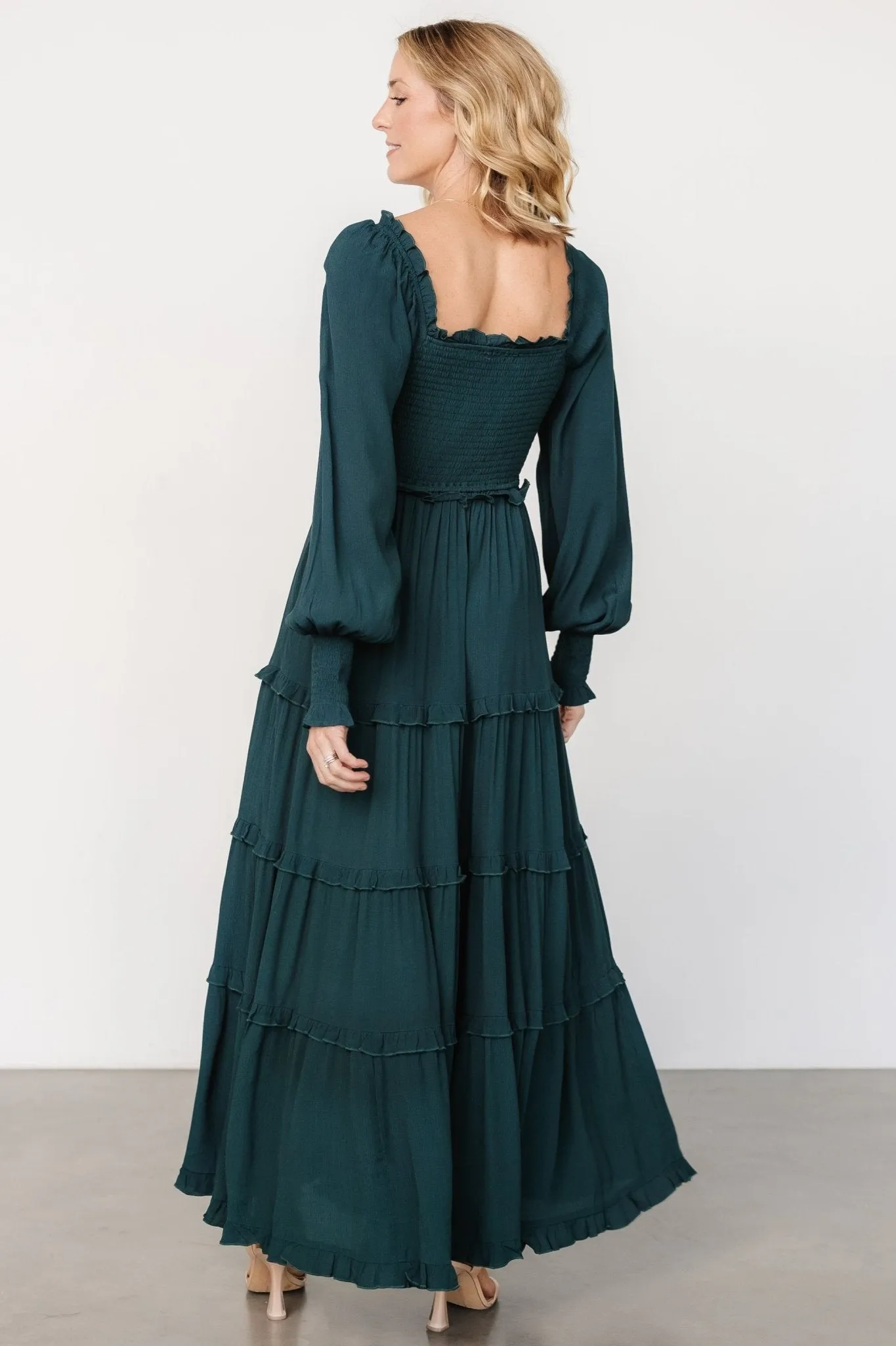 Lana Smocked Maxi Dress | Dark Green sold by Baltic Born product image thumbnail 5