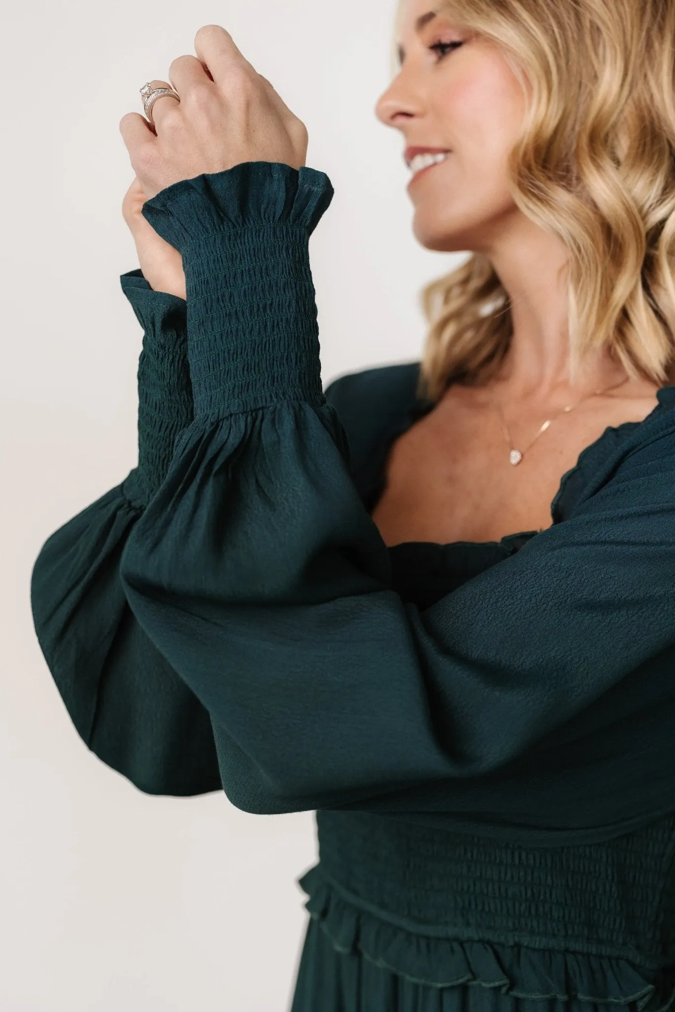 Lana Smocked Maxi Dress | Dark Green sold by Baltic Born product image thumbnail 2