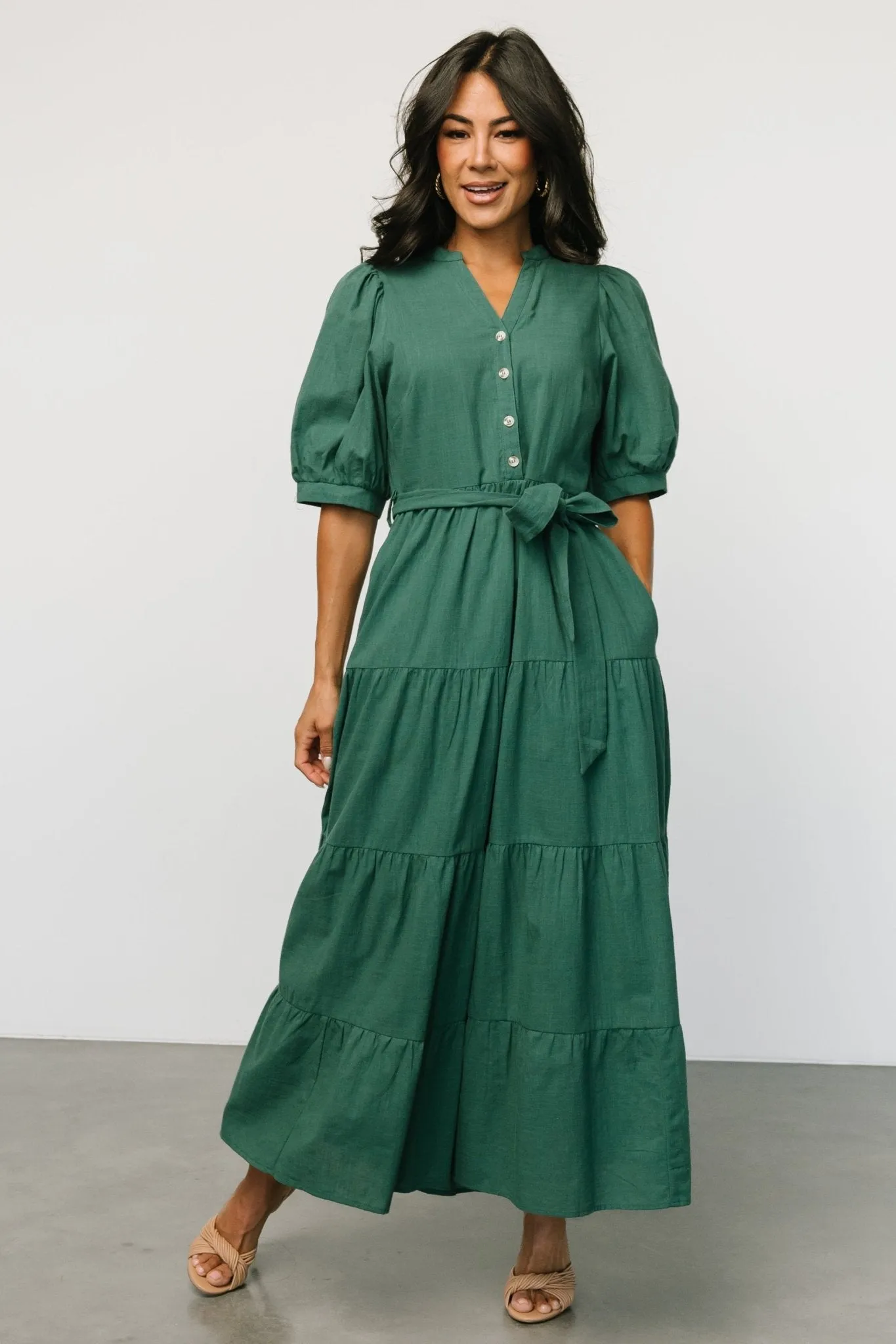 Camille Maxi Dress | Vintage Green sold by Baltic Born