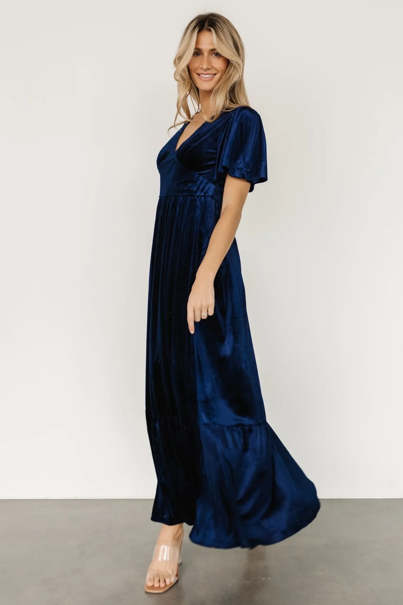 Reina Velvet Maxi Dress | Midnight Blue sold by Baltic Born product image thumbnail 2