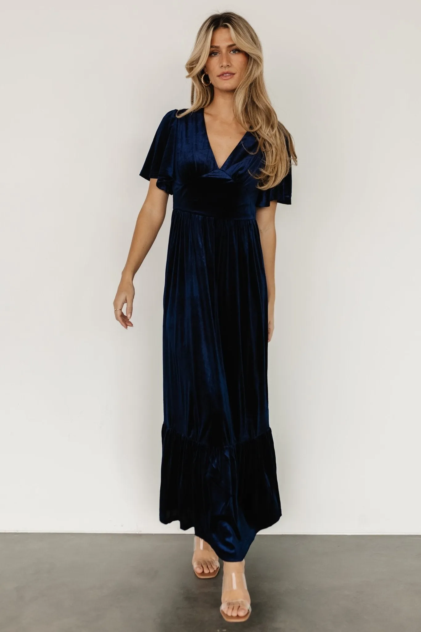 Reina Velvet Maxi Dress | Midnight Blue sold by Baltic Born product image thumbnail 5