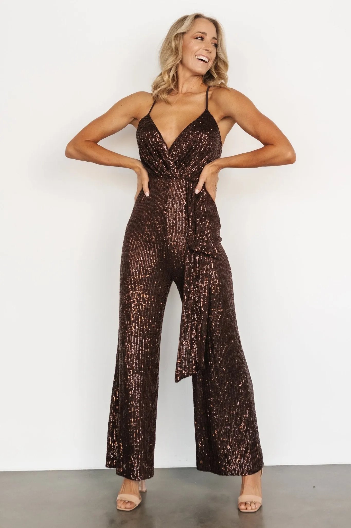 Darius Sequin Jumpsuit | Chocolate sold by Baltic Born