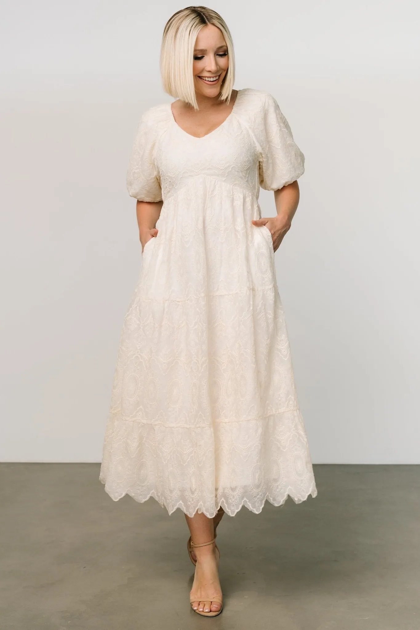Rawlins Embroidered Dress | Ivory sold by Baltic Born product image thumbnail 5