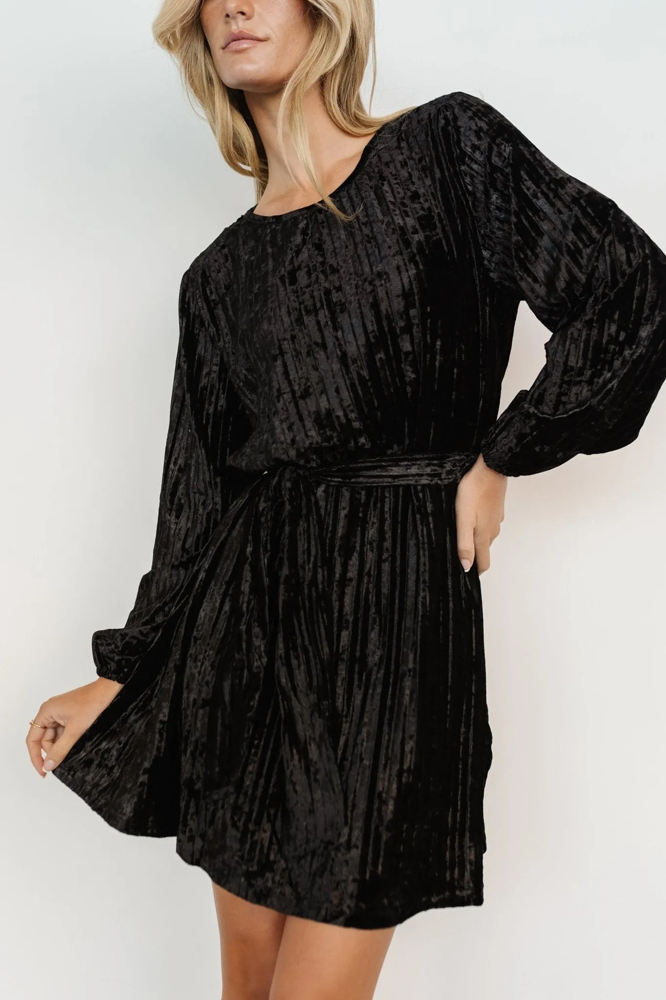 Anastasia Velvet Short Dress | Black sold by Baltic Born product image thumbnail 3