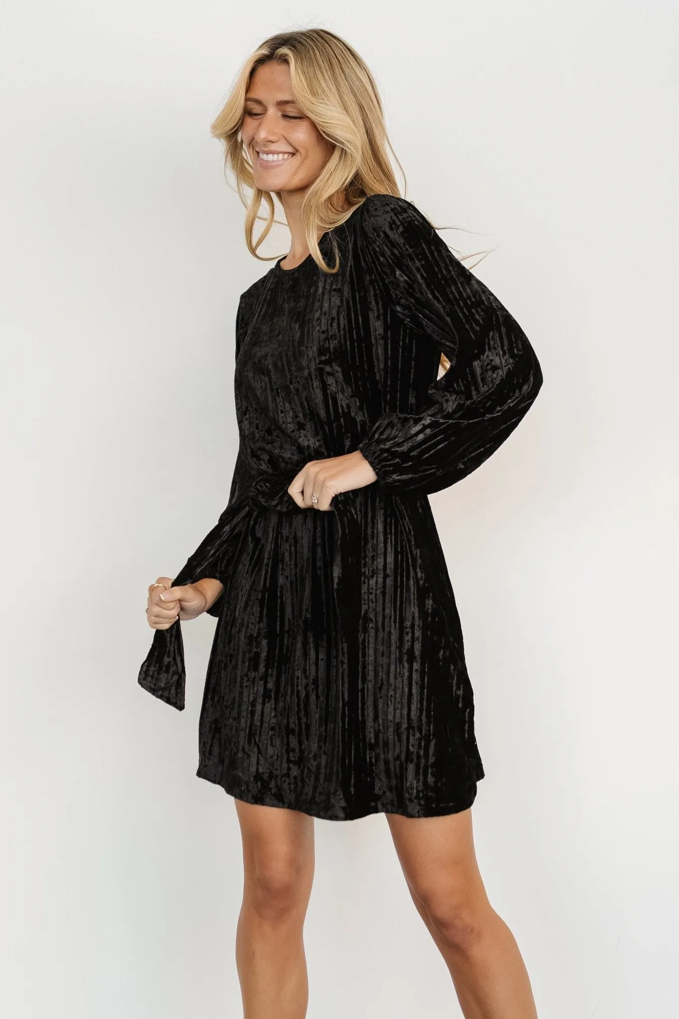 Anastasia Velvet Short Dress | Black sold by Baltic Born product image thumbnail 4