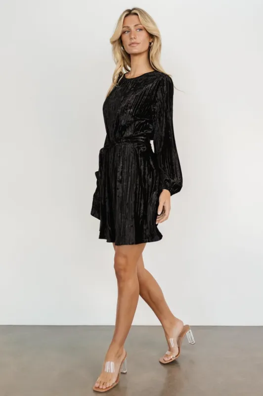 Anastasia Velvet Short Dress | Black sold by Baltic Born
