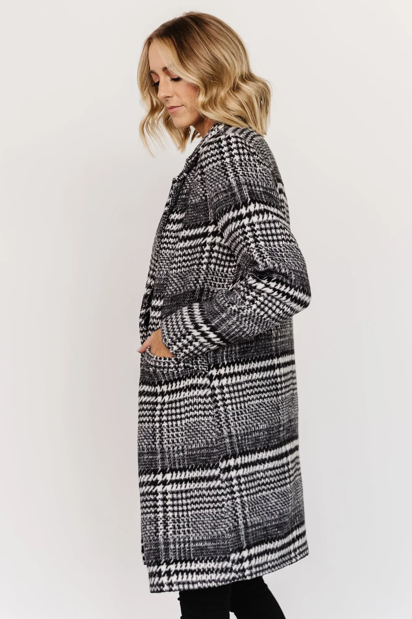 Townley Houndstooth Coat | Black + Off White sold by Baltic Born product image thumbnail 4
