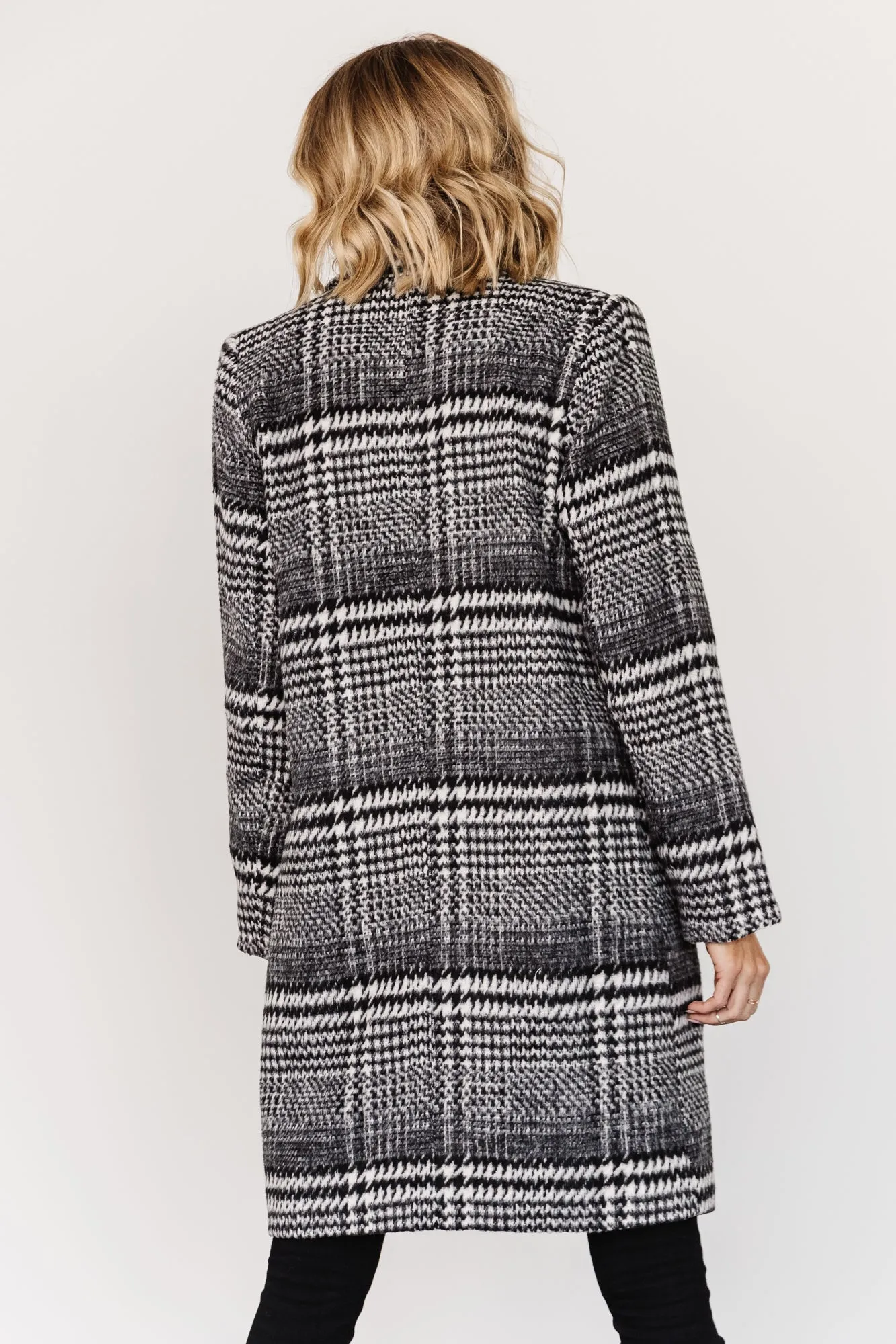 Townley Houndstooth Coat | Black + Off White sold by Baltic Born product image thumbnail 5