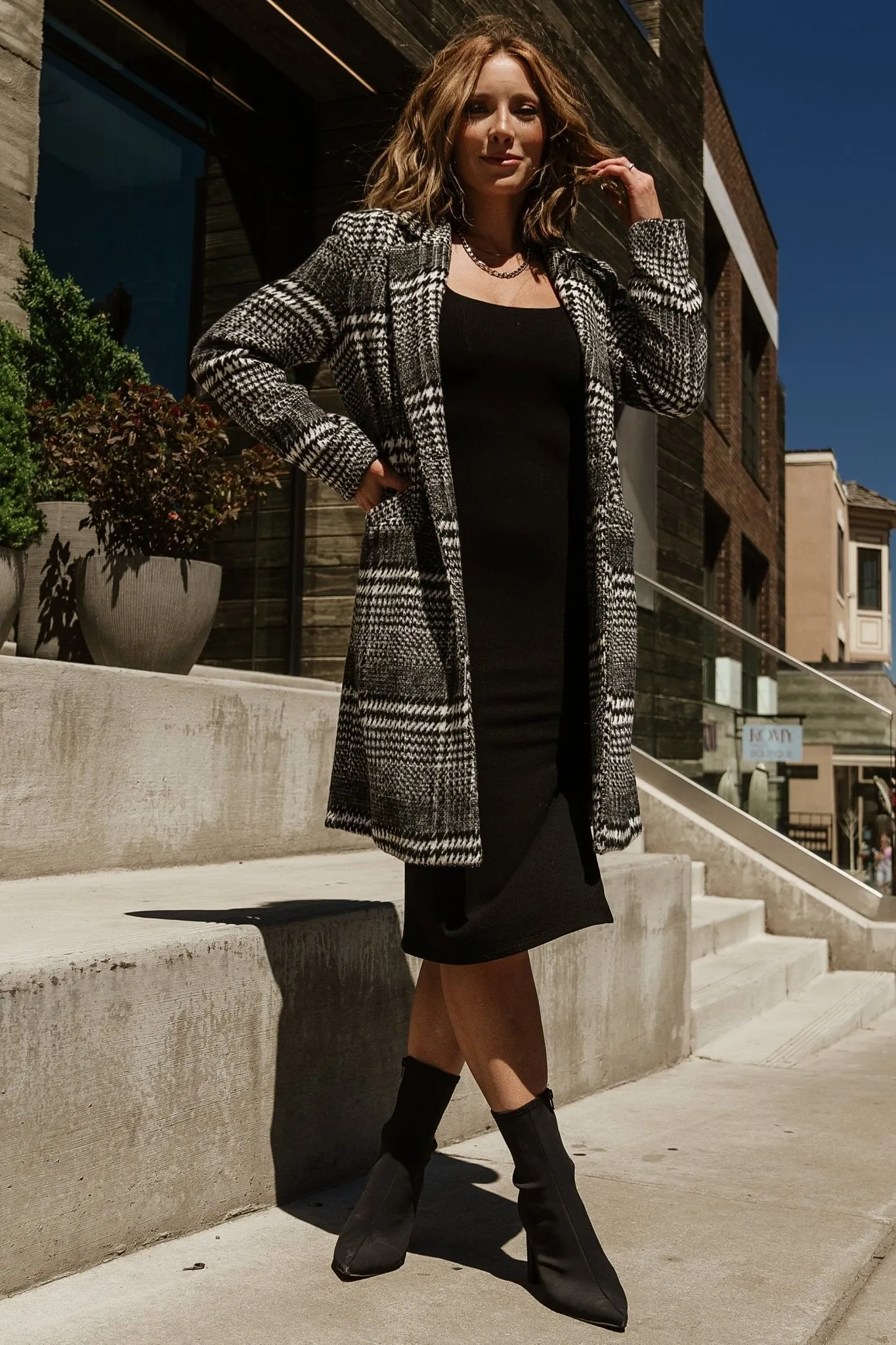 Townley Houndstooth Coat | Black + Off White sold by Baltic Born