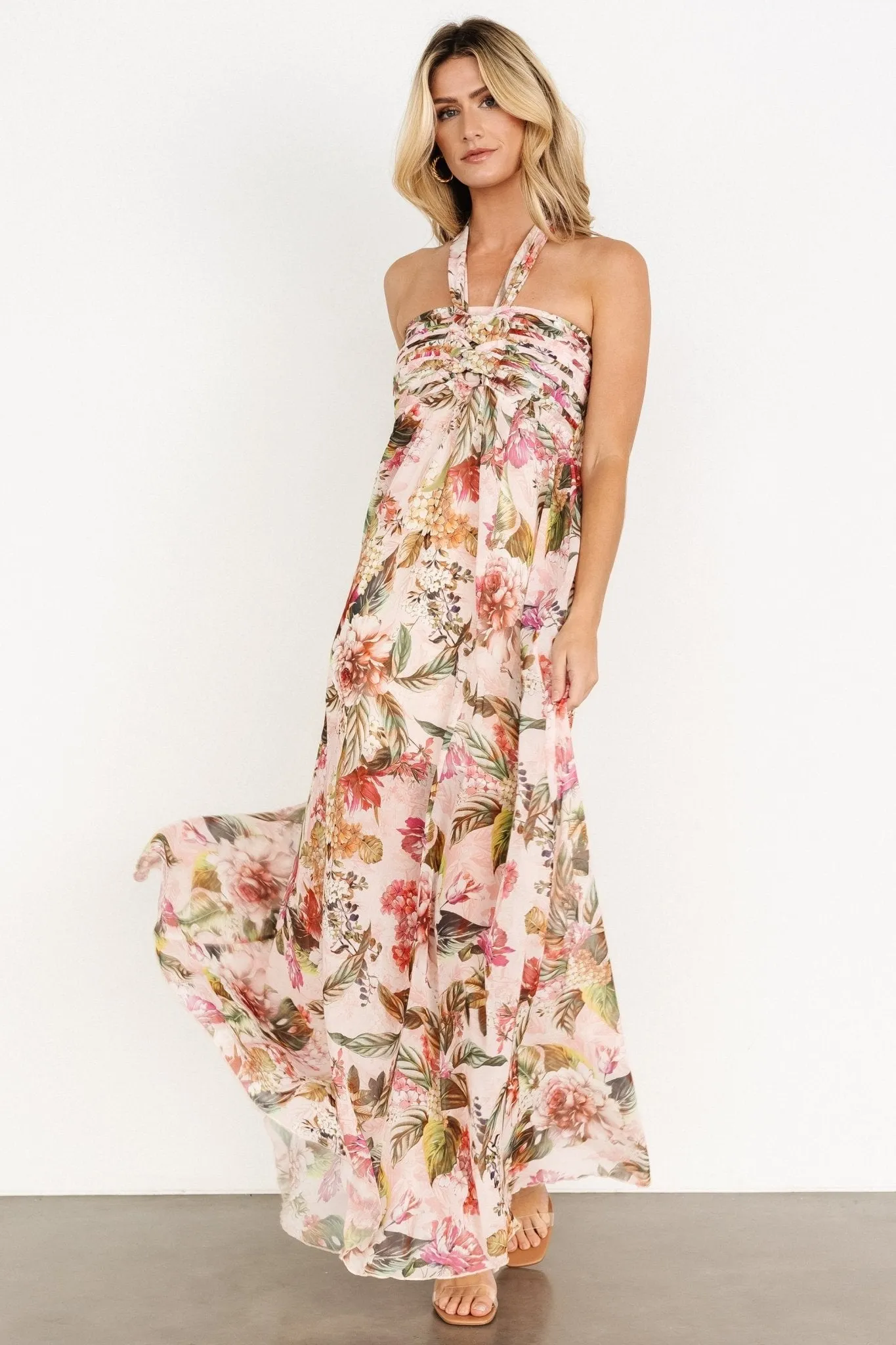 Valencia Maxi Dress | Blush Multi Floral sold by Baltic Born