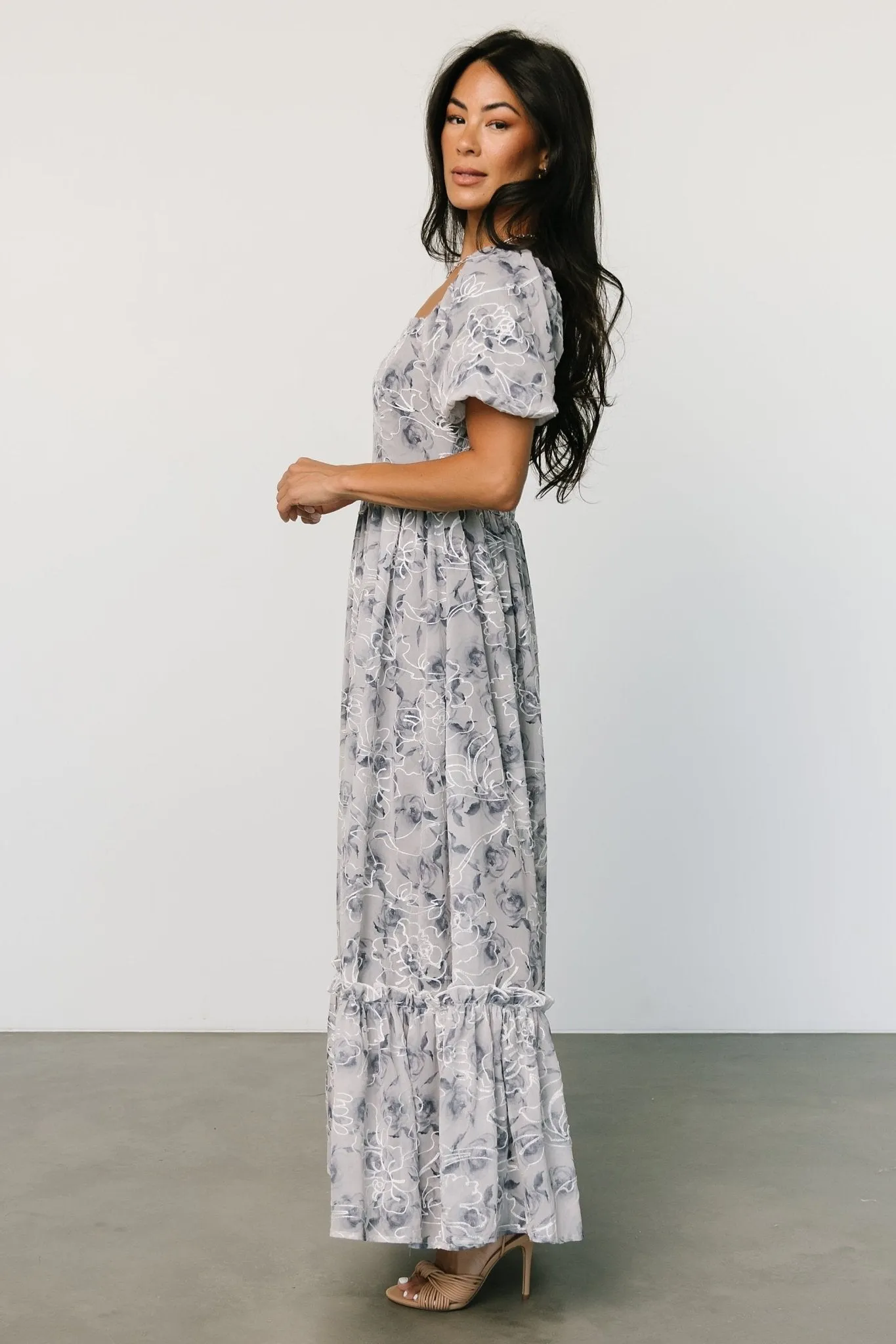 Helena Embroidered Maxi Dress | Slate Multi sold by Baltic Born product image thumbnail 3