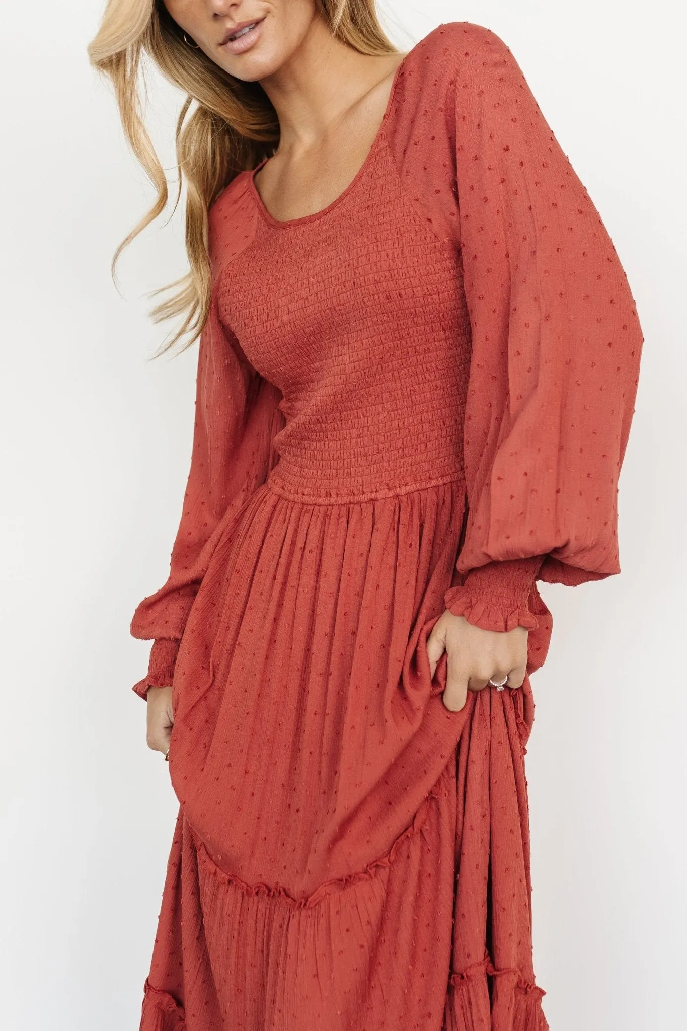 Bayley Smocked Dotted Maxi Dress | Red Rock sold by Baltic Born product image thumbnail 3