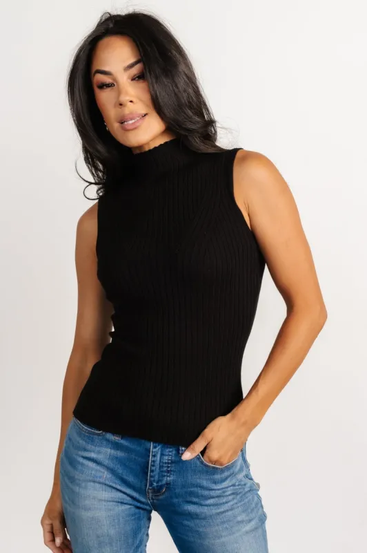 Lia Ribbed Tank Top | Black sold by Baltic Born