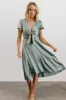 Poppy Satin Midi Dress | Eucalyptus sold by Baltic Born