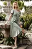 Poppy Satin Midi Dress | Eucalyptus sold by Baltic Born
