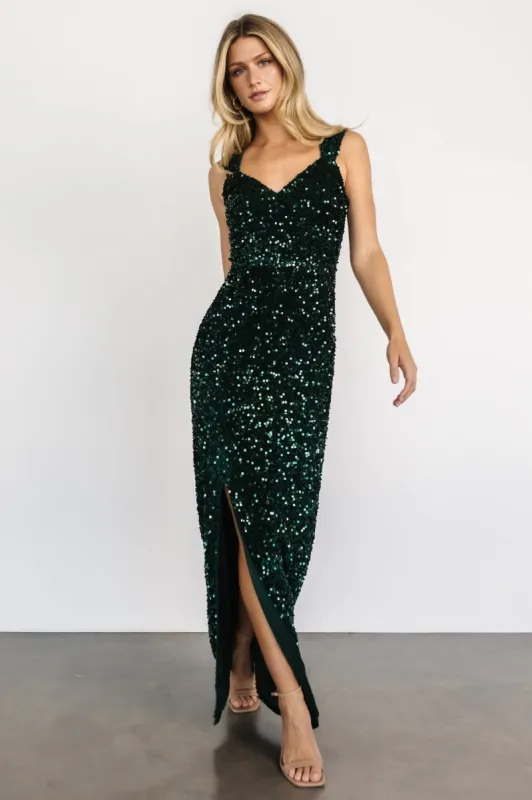 Marilyn Sequin Maxi Gown | Emerald sold by Baltic Born