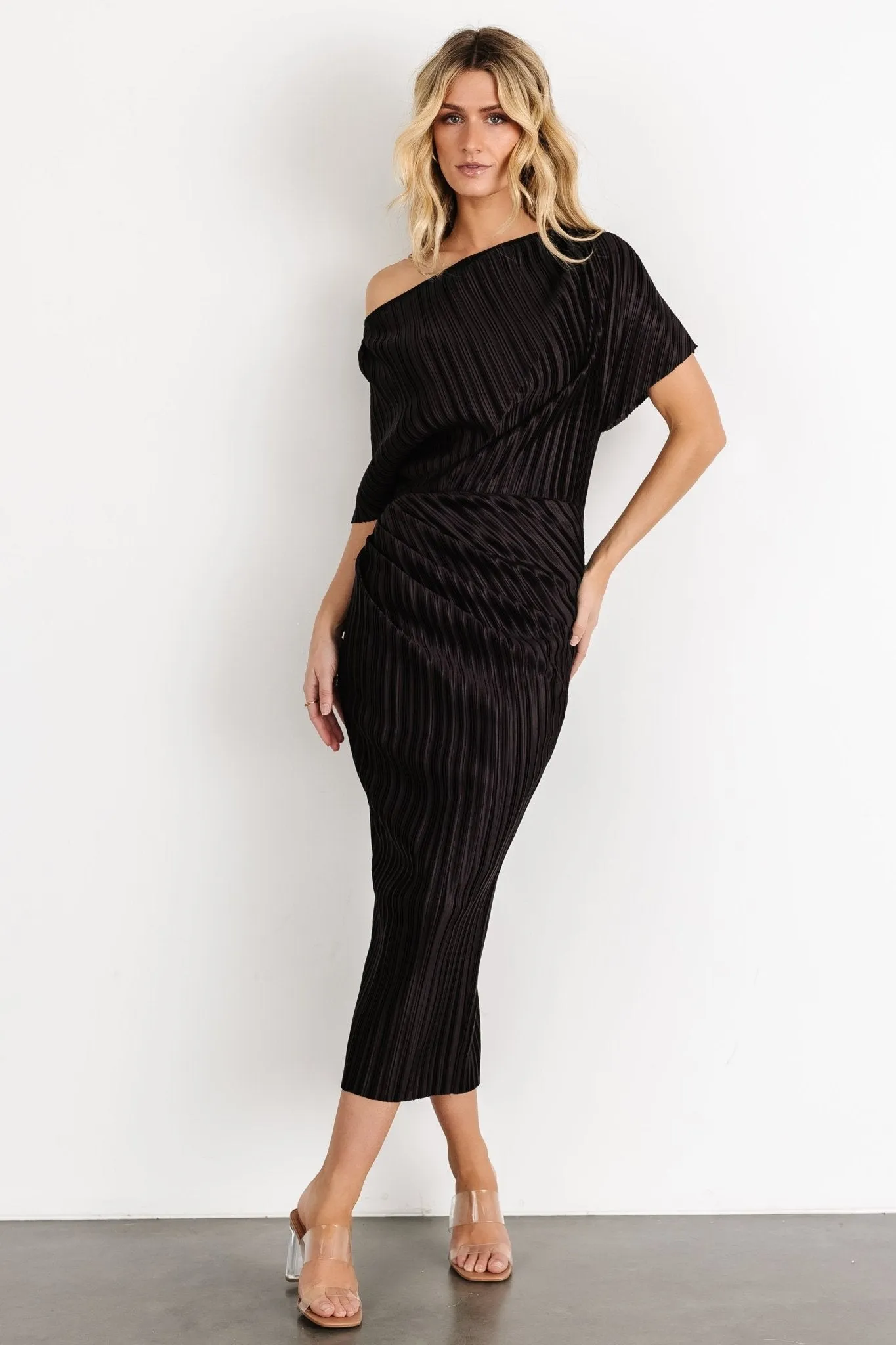 Winslow Pleated Midi Dress | Black sold by Baltic Born product image thumbnail 2