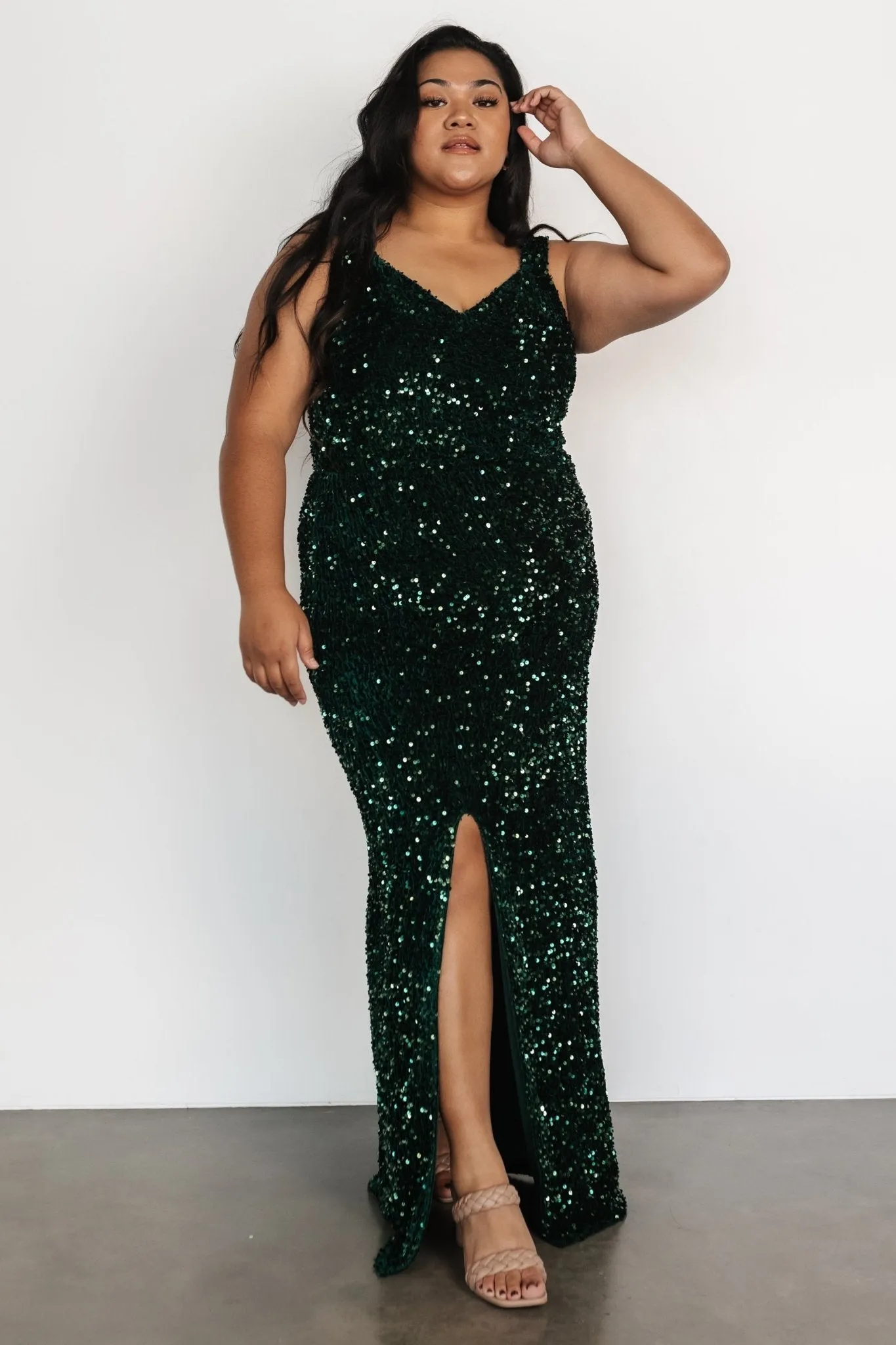 Marilyn Sequin Maxi Gown | Emerald sold by Baltic Born product image thumbnail 2