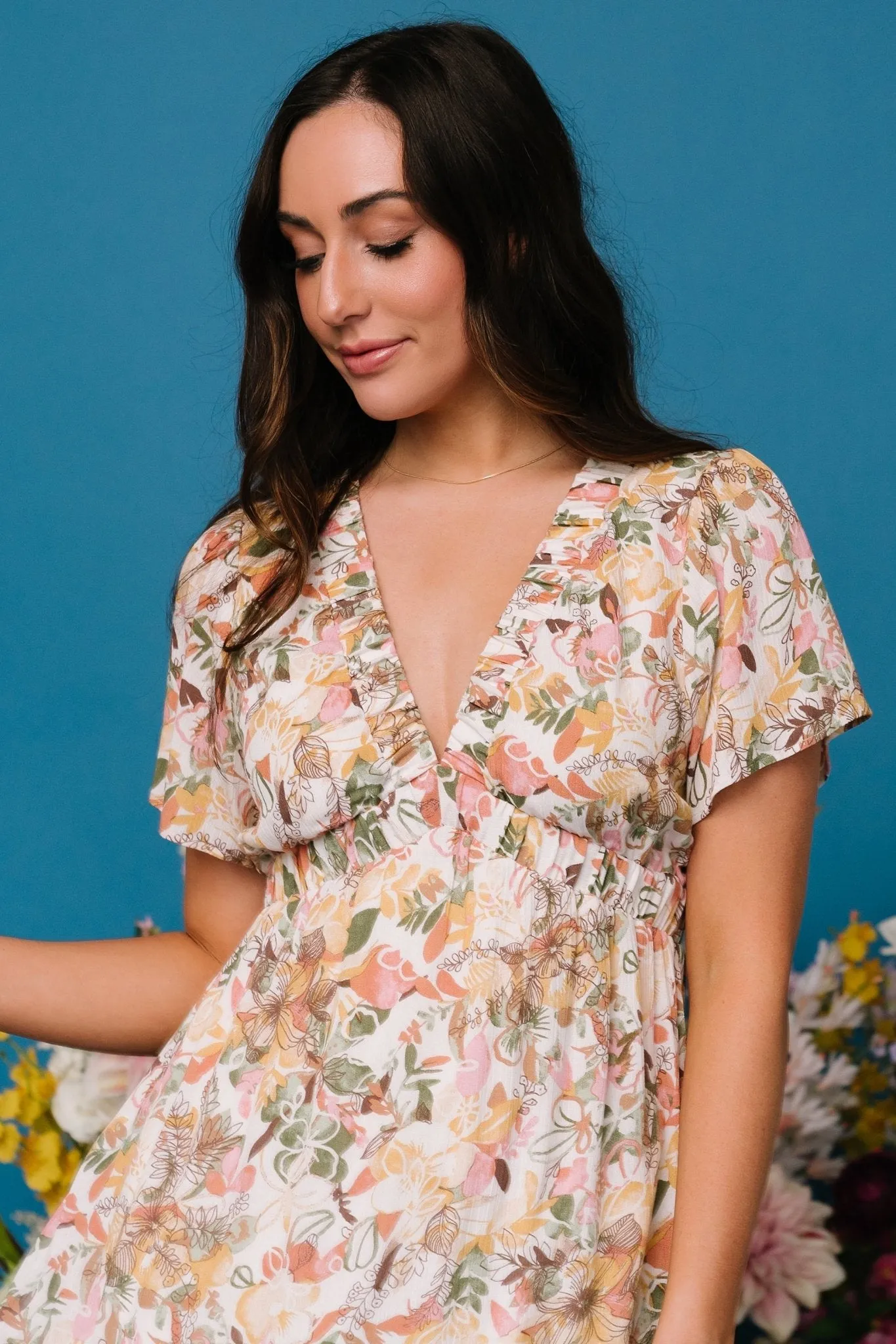 Cassie Short Sleeve Dress | Multi Floral sold by Baltic Born product image thumbnail 3