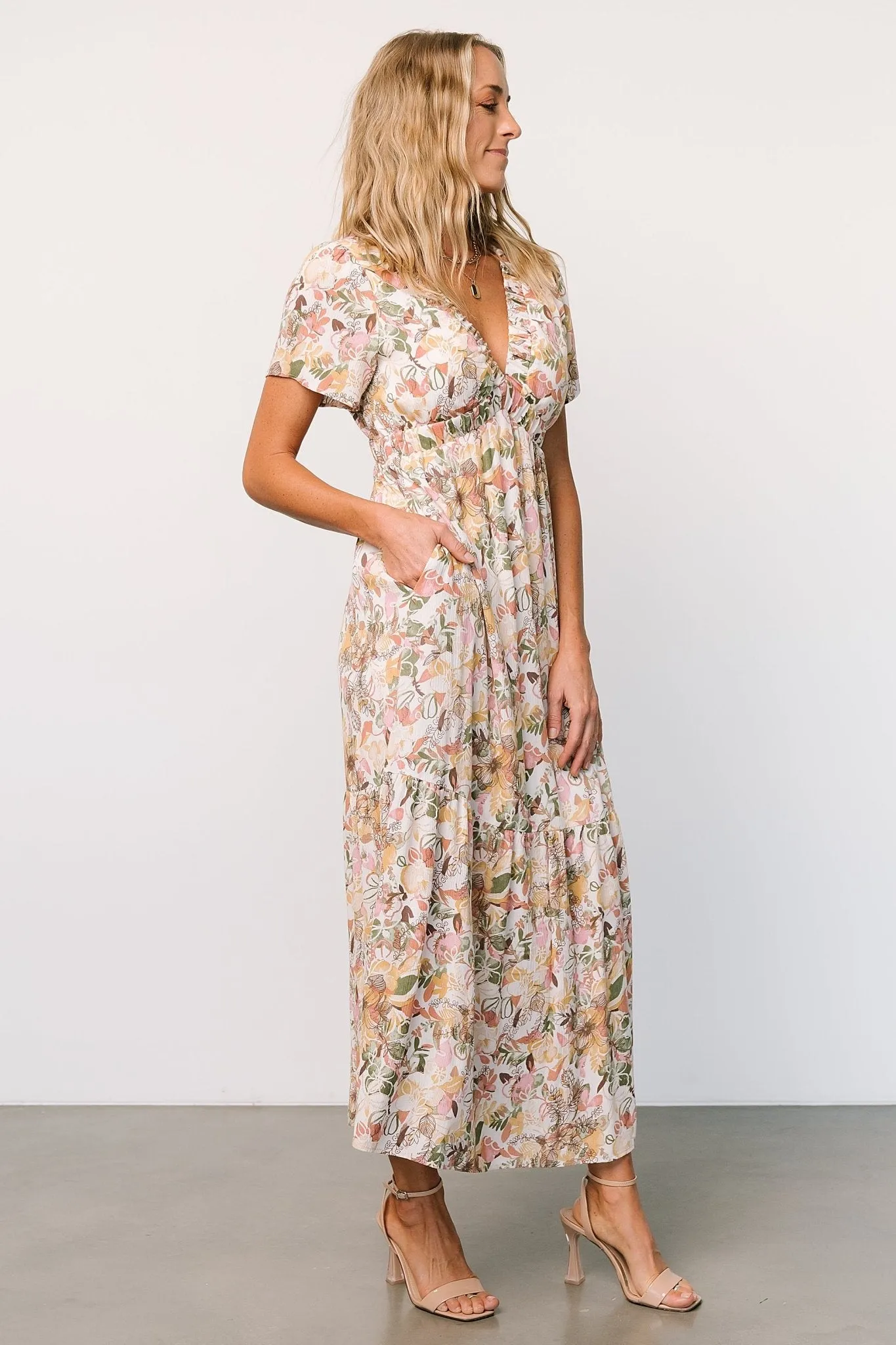Cassie Short Sleeve Dress | Multi Floral sold by Baltic Born product image thumbnail 4