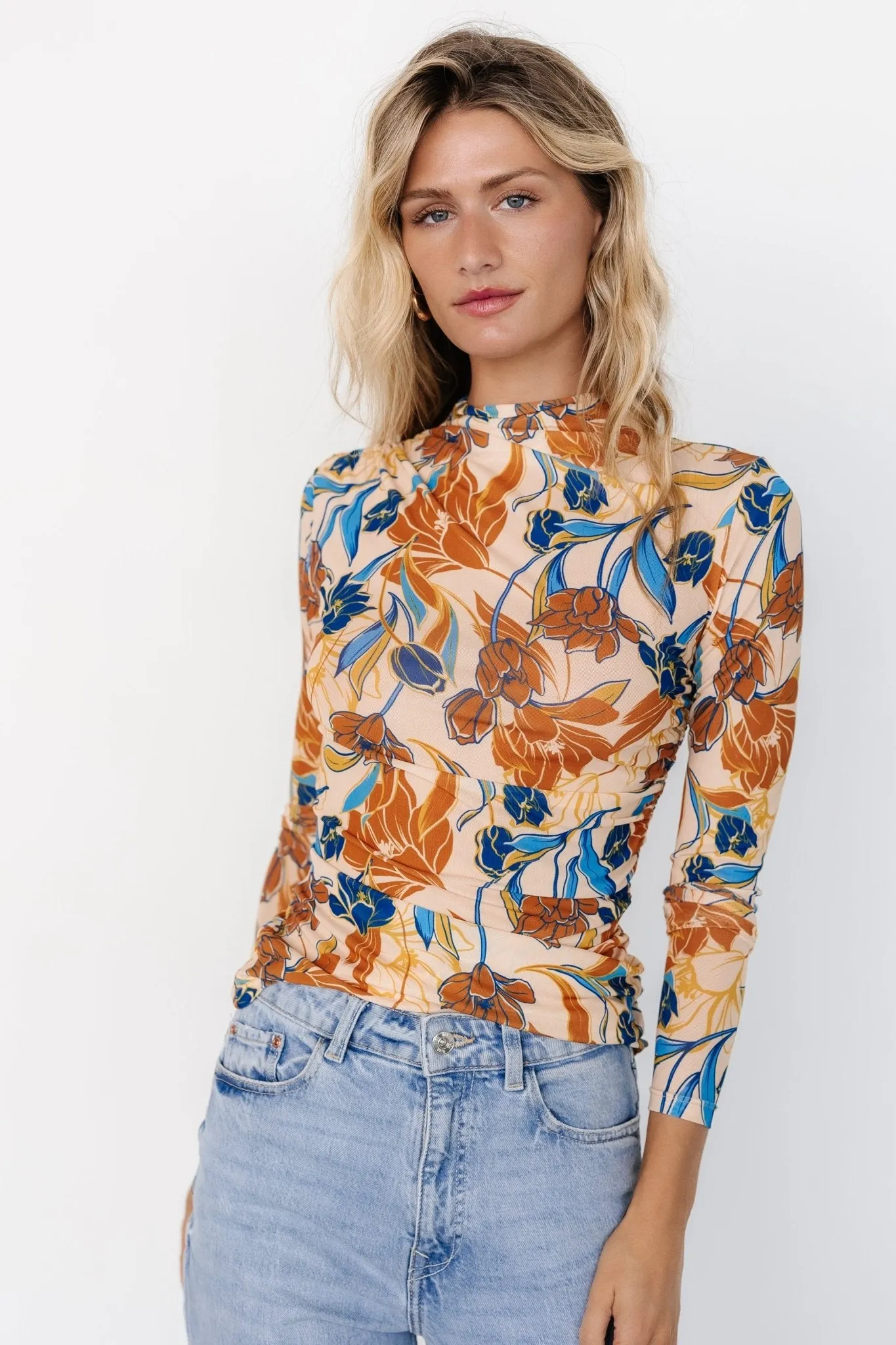 Dom Sheer Top | Taupe Multi sold by Baltic Born