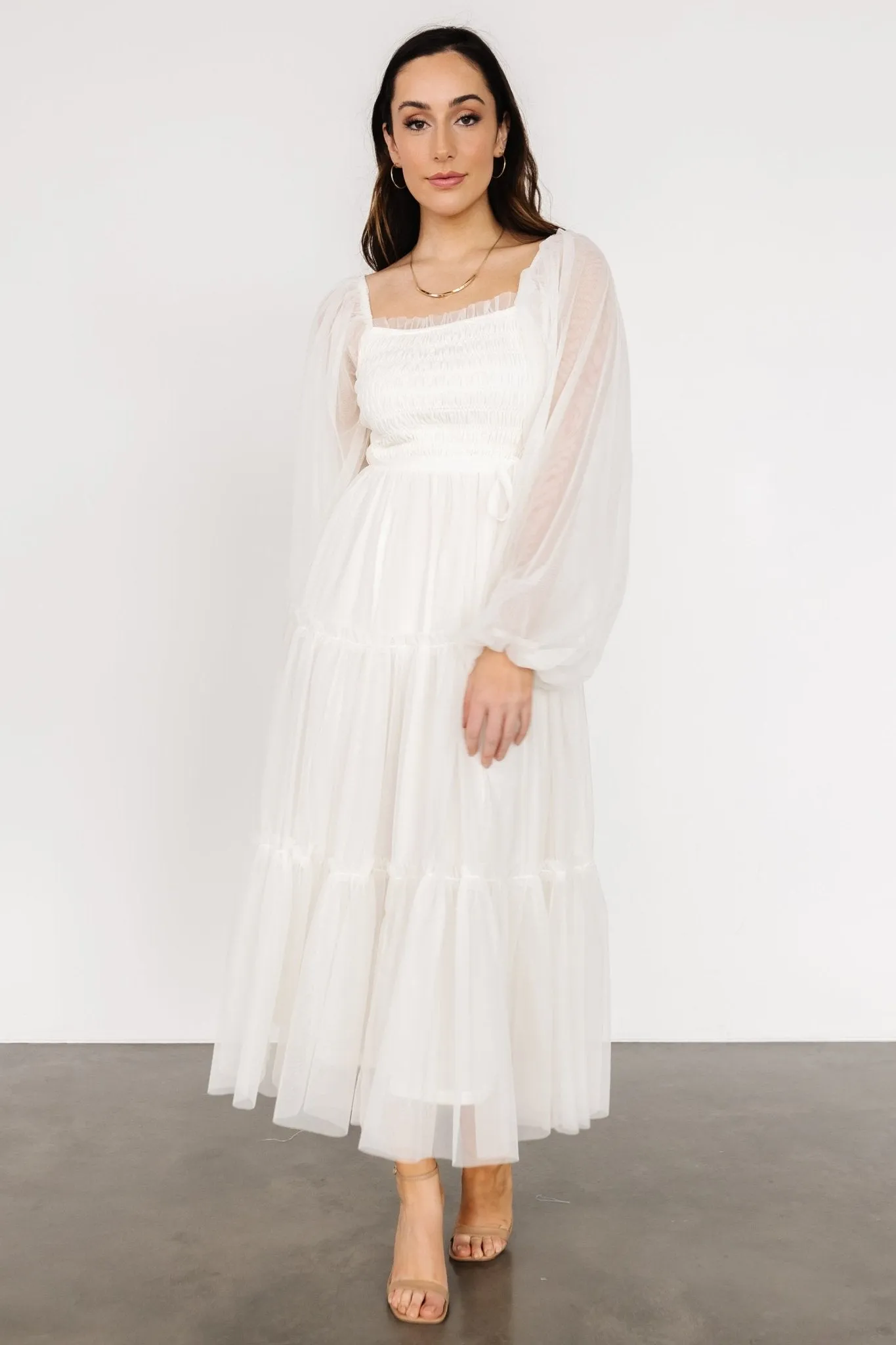 Katrina Tulle Maxi Dress | Cream sold by Baltic Born product image thumbnail 5