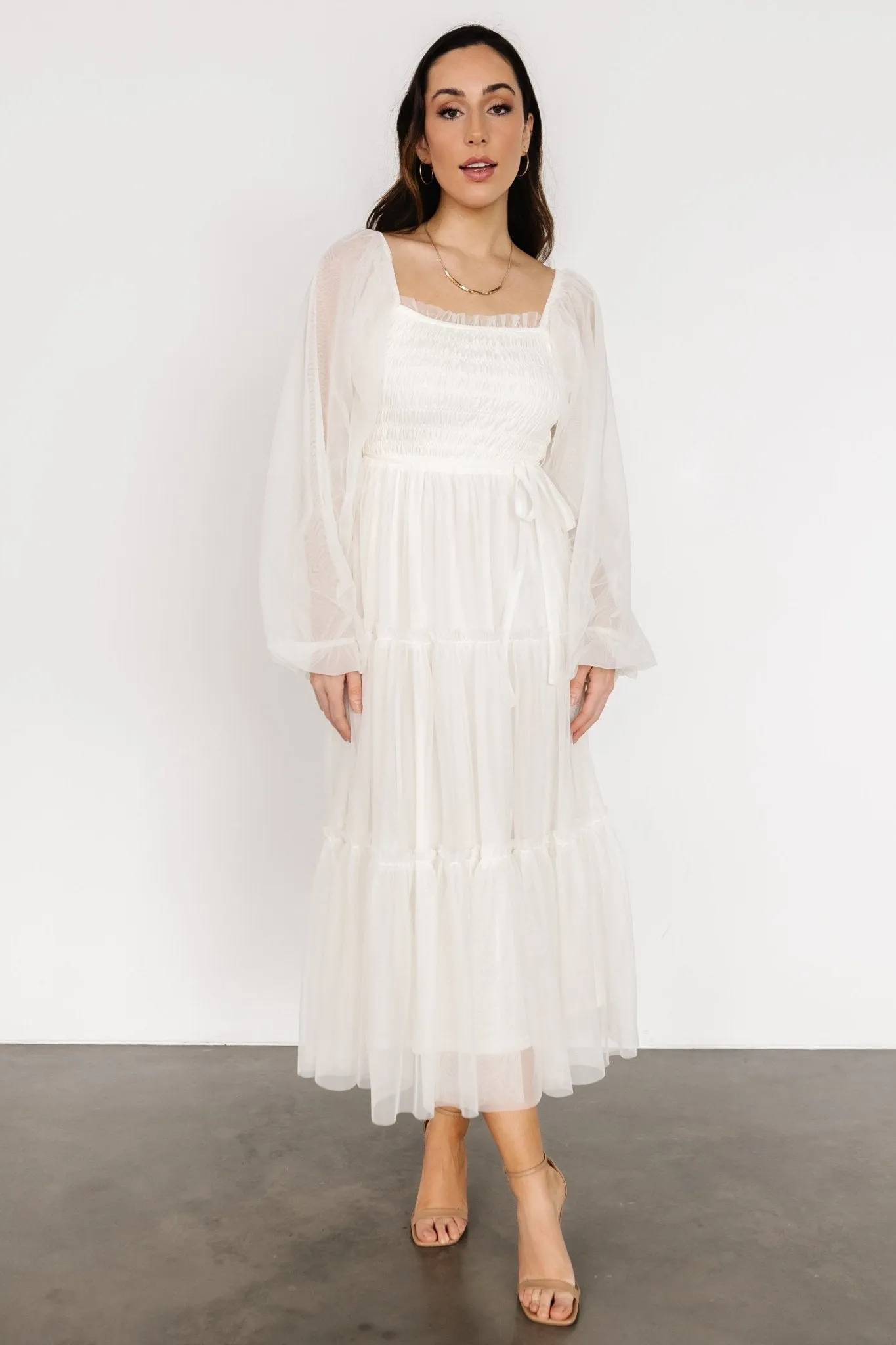Katrina Tulle Maxi Dress | Cream sold by Baltic Born