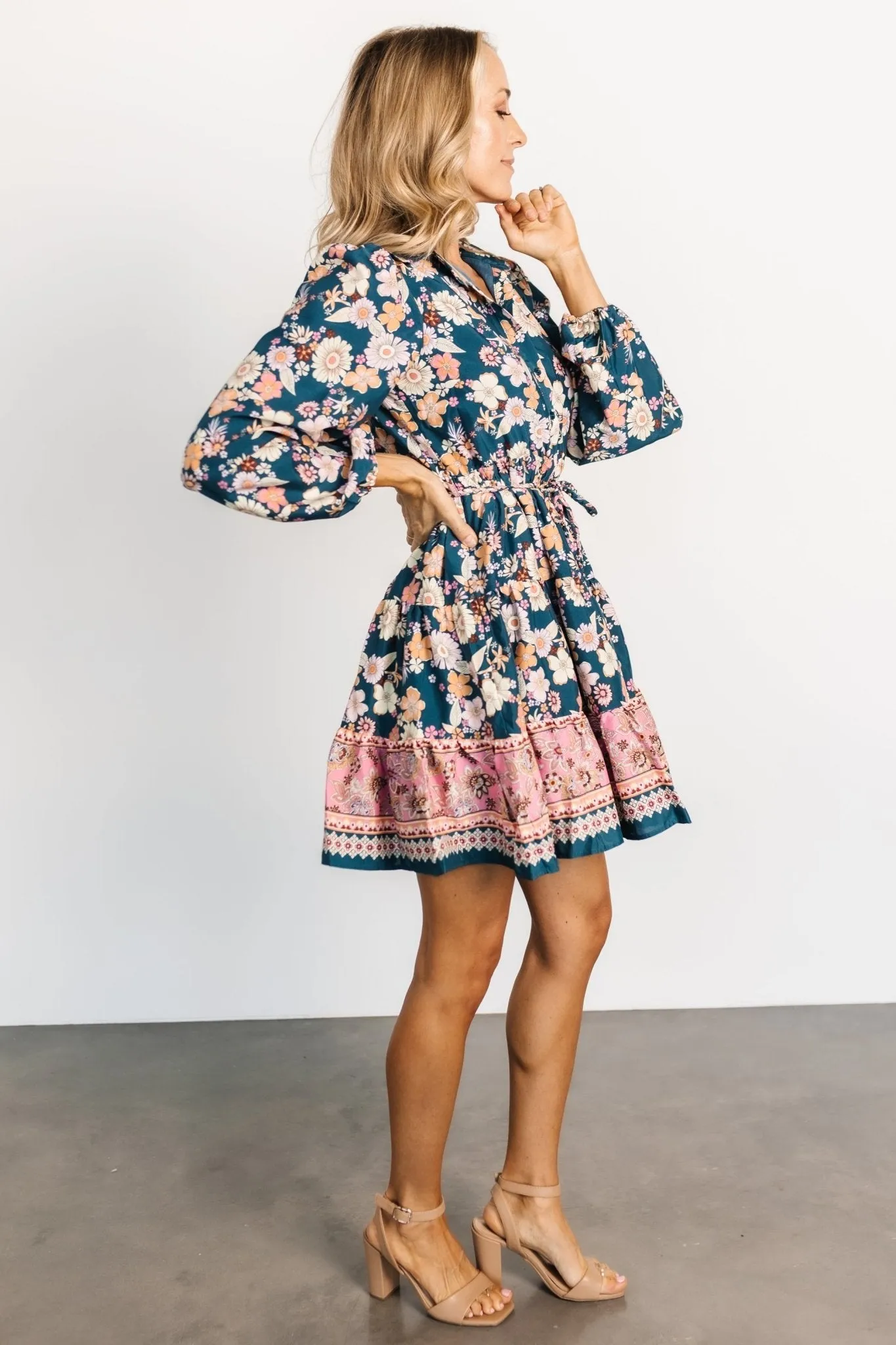 Jane Short Dress | Jade Multi sold by Baltic Born product image thumbnail 4