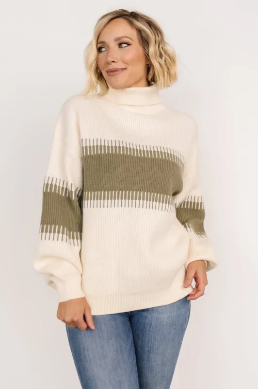 Antonov Turtle Neck Sweater | Sage + Cream made by Gilli