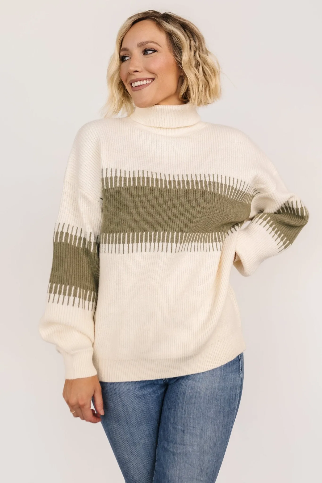Antonov Turtle Neck Sweater | Sage + Cream sold by Baltic Born product image thumbnail 5