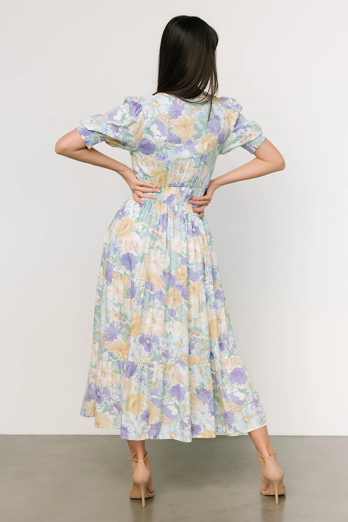 Anya Midi Dress | Blue Multi Floral sold by Baltic Born product image thumbnail 5