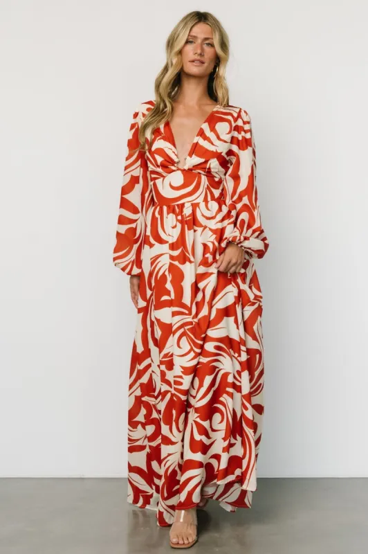 Jessica Maxi Dress | Cream + Rust made by Flying Tomato