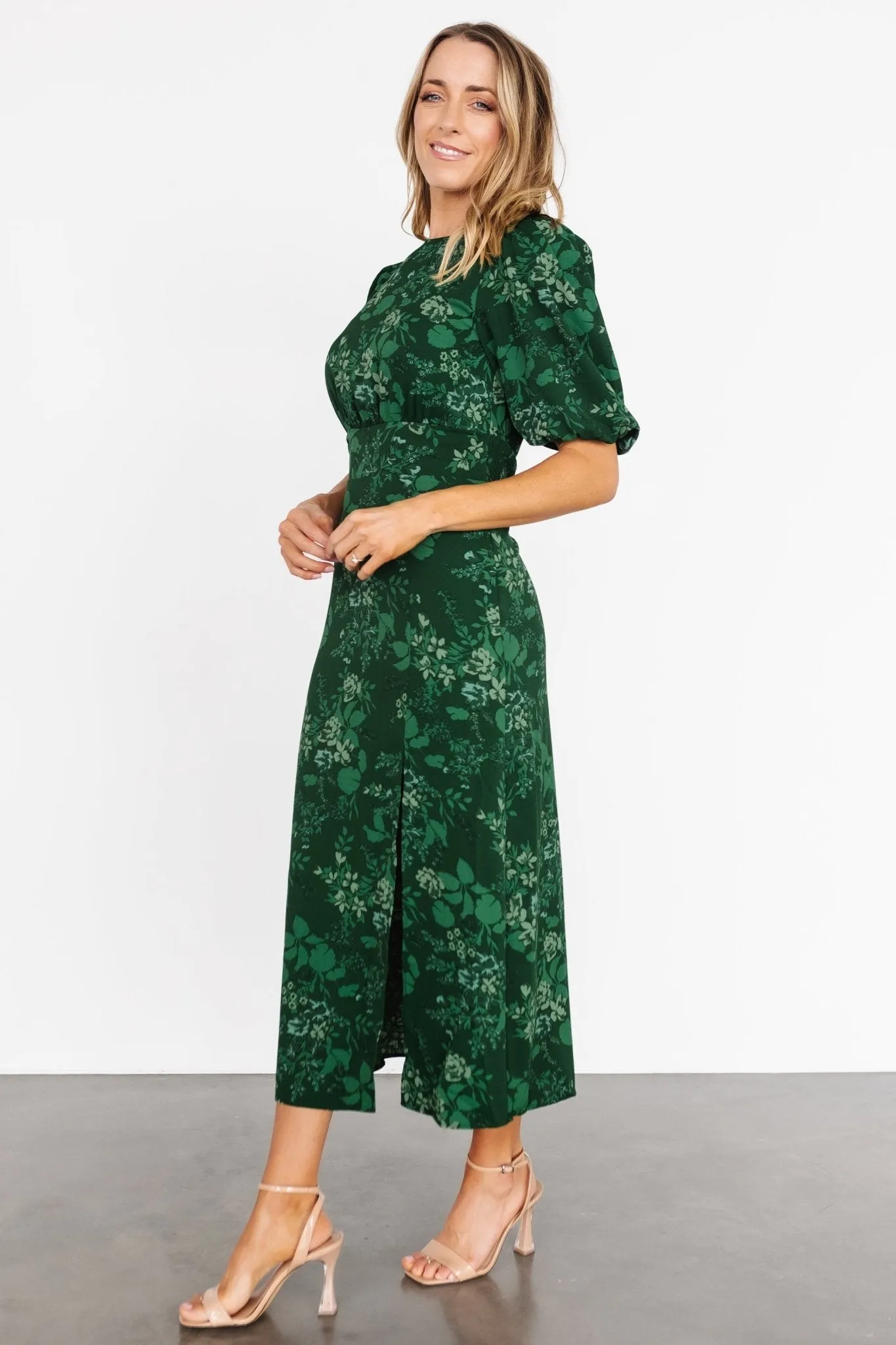 Janna Midi Dress | Emerald Floral sold by Baltic Born product image thumbnail 3