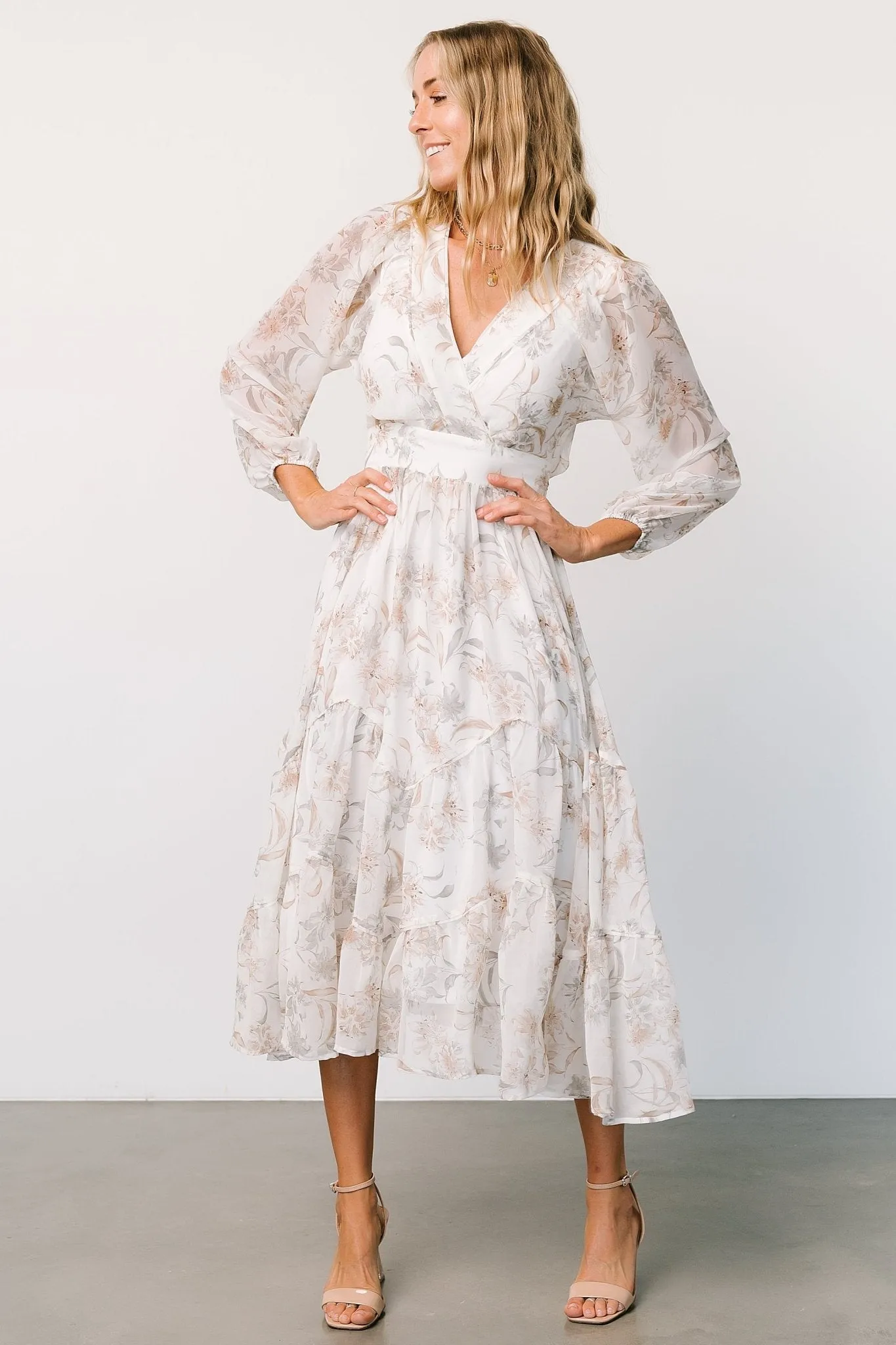 Raven Midi Dress | Off White Floral sold by Baltic Born product image thumbnail 4