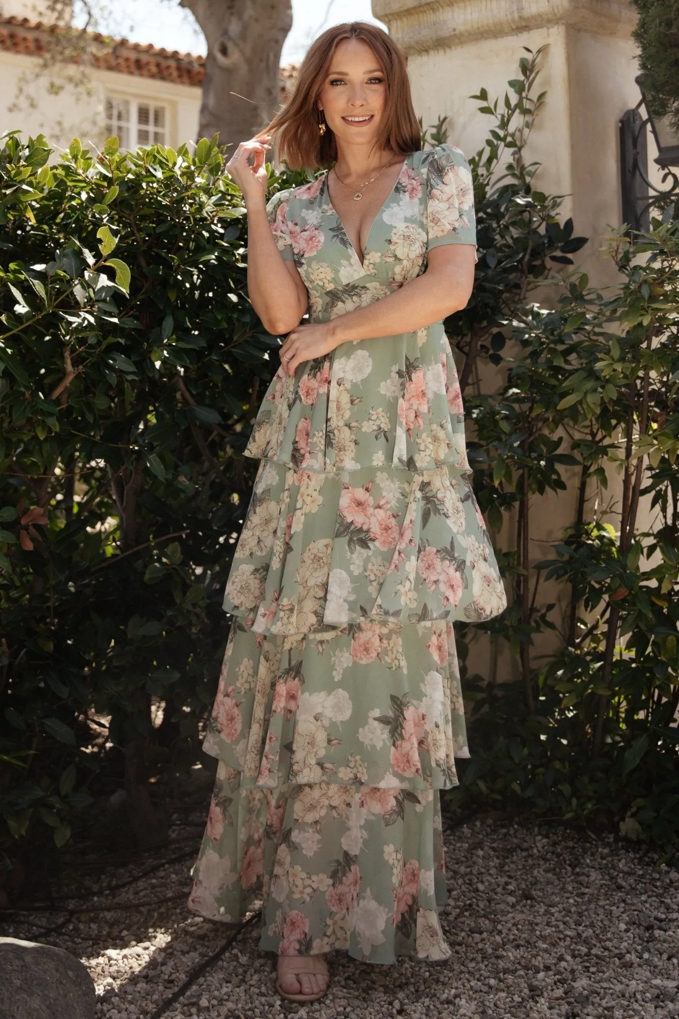Montaigne Ruffle Maxi Dress | Sage Floral sold by Baltic Born product image thumbnail 3